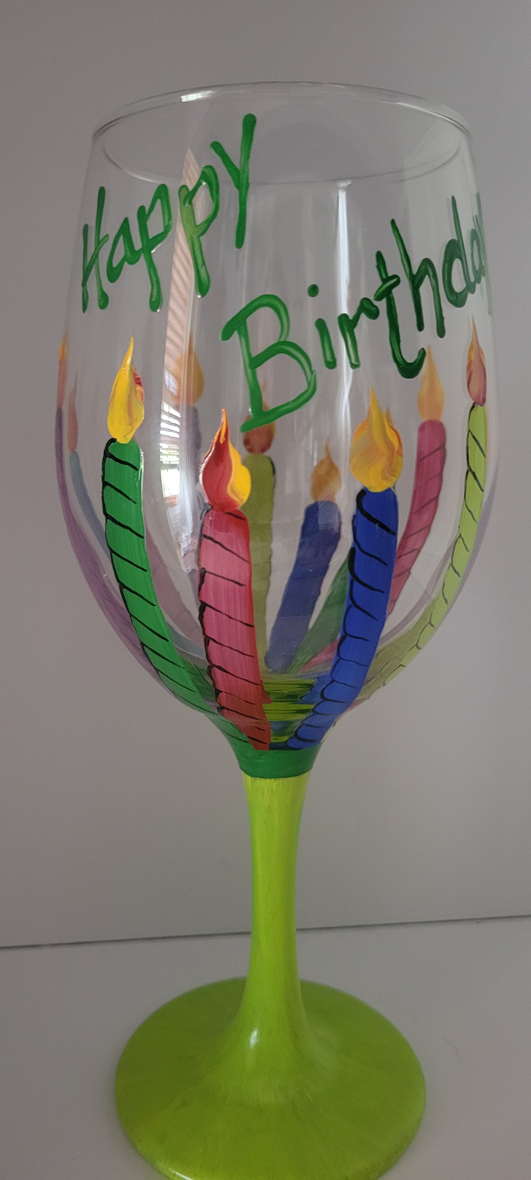 Birthday wine glass