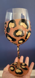 Leopard wine glass