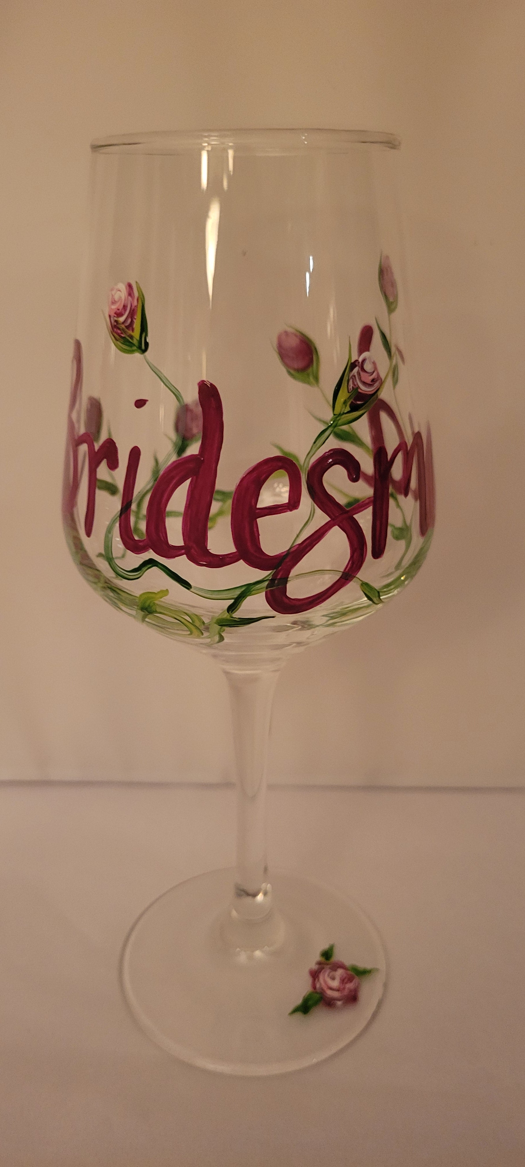 Bridesmaid wine glass