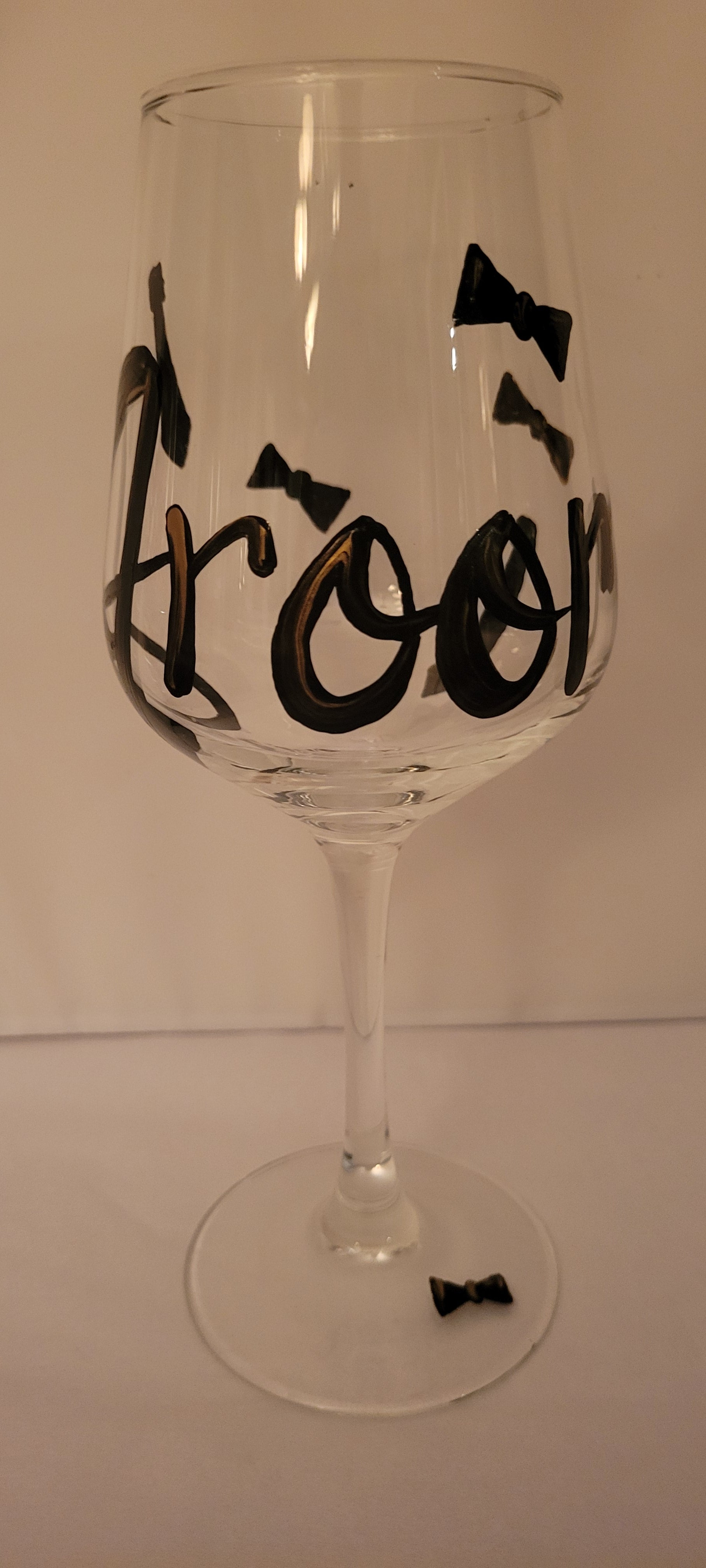 Groom wine glass